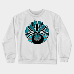 Blue Grey Abstract Motif Crewneck Sweatshirt